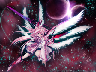 Girl angel wings flying purple - angel free wallpaper