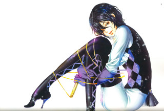 Woman black white outfit chair - a fine art painting free wallpaper