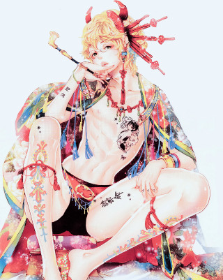 Woman tattoo bed fan umbrella - her body free wallpaper for mobile