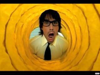 Man tie glasses surprised yellow - a blue wall free wallpaper