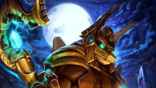 Giant robot glowing eyes moonlight - a lightning bolt free wallpaper