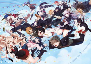 Anime characters flying cartoon stars - the air together free wallpaper