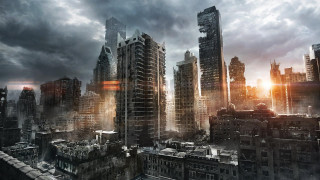 City tall buildings cloudy sky 5 - apocalyptic free wallpaper