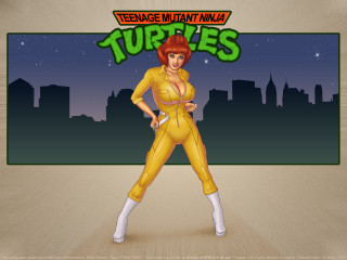 Cartoon woman yellow suit ninja - teenage free wallpaper