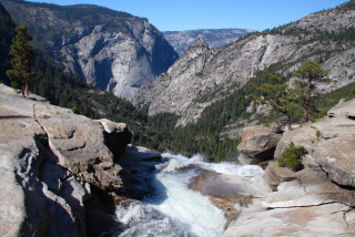 River valley mountains trees person - a valley free wallpaper