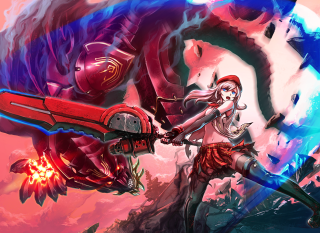 Woman sword dragon red helmet - a red helmet free wallpaper