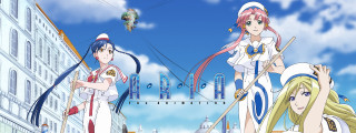 Anime characters city street sky - aquirax uno free wallpaper
