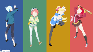 Anime characters outfits colors four - pop art free wallpaper
