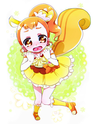 Cartoon character yellow dress big - a big smile free wallpaper for mobile