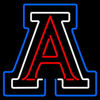 Neon letter red blue outline - athletic free wallpaper for tablet