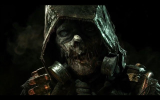 Hooded man painted metal parts - a face free wallpaper for desktop