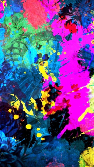 Colorful paint splatter abstract black - free abstract wallpaper for mobile