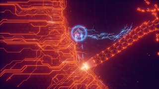 Futuristic background blue orange circle - a futuristic background free wallpaper