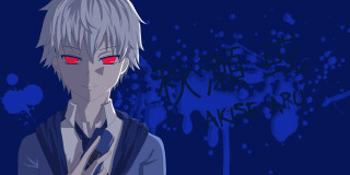 Man red eyes blue background - a red eye free wallpaper for desktop