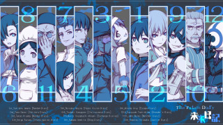 Anime characters numbers blue background - number free wallpaper