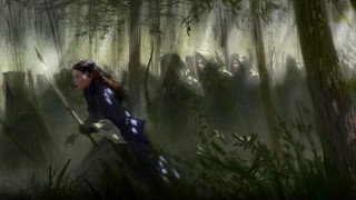 Woman forest sword people background - a woman in a forest free wallpaper