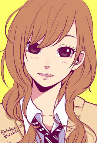 Girl long hair tie cartoon - a cartoon style free wallpaper