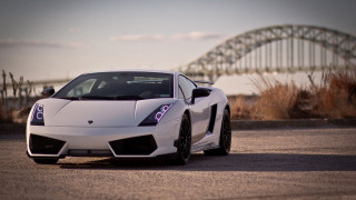 White sports car parked bridge 3 - a bridge and a bridge in the background free wallpaper