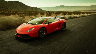 Red sports car desert road 11 - a road in the desert free wallpaper for desktop
