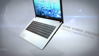 Laptop flying air screen logo - a screen free wallpaper for desktop