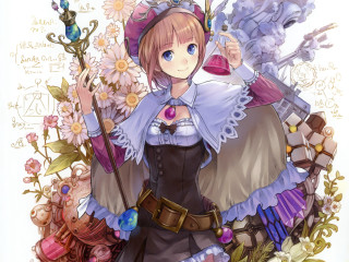 Woman dress hat gun flower - a white background free wallpaper