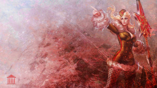 Woman umbrella fantasy art blonde - a woman holding free wallpaper for desktop