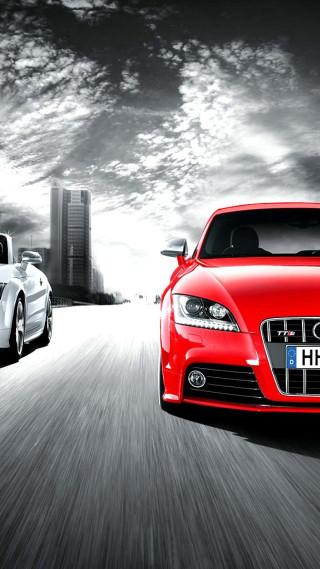 Cars driving road city skyline - free cars wallpaper for mobile