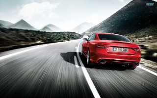 Red car mountain road clouds 2 - a mountain road free wallpaper