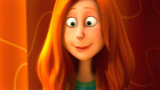Cartoon girl red hair big - big eye free wallpaper