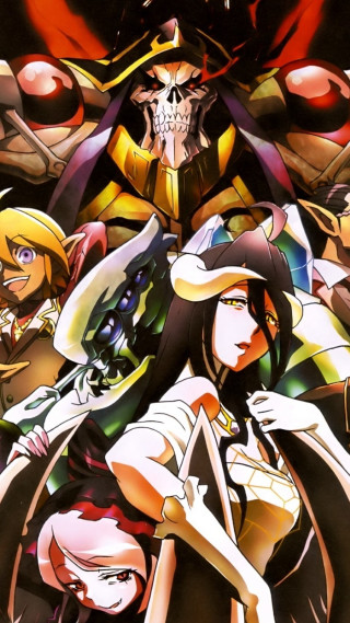 Anime characters group black background 14 - a skull free wallpaper