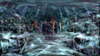 Group people room lights skulls - skull free wallpaper