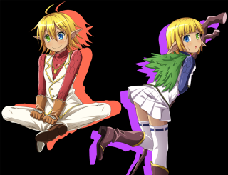 Anime characters sitting chair crossed - a green scarf free wallpaper