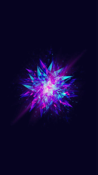 Blue purple flower black background - free abstract wallpaper