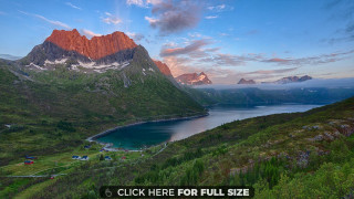 Mountain lake sunset scenery click - here free wallpaper