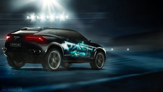 Black suv bright light night - christopher rush free wallpaper