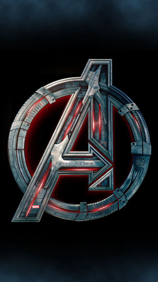 Avengers logo dark background red 2 - 4k uhd image free wallpaper for mobile