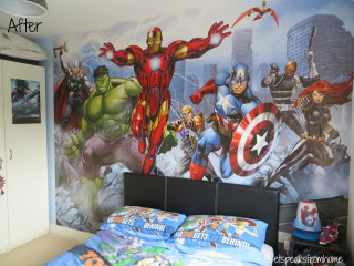Avengers captain america bedroom mural - a black frame free wallpaper
