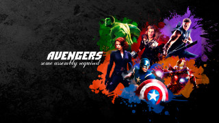 Avengers movie poster characters background - the wall behind them free wallpaper