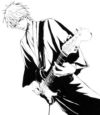 Man playing guitar black white - aubrey beardsley free wallpaper