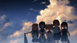 Anime girls cloudy sky blue - a cloudy sky free wallpaper for desktop