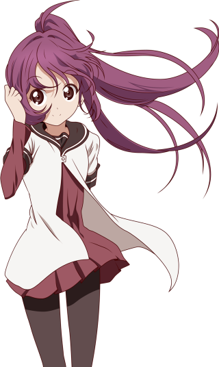 Girl purple hair school uniform - long hair free wallpaper for mobile