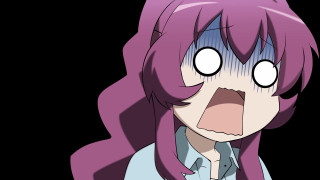 Pink haired yandere screaming lineart - her tongue free wallpaper