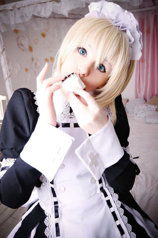 Alice prin cosplay blonde maid - a pastel free wallpaper for mobile