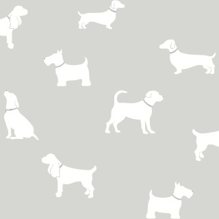 White dog silhouette gray background - free dogs wallpaper for tablet