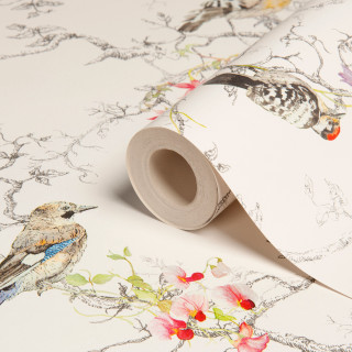 White paper bird flowers background - a storybook illustration free wallpaper for tablet