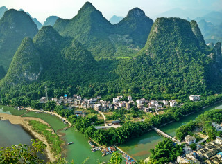 Small village surrounded by mountains - the other side free wallpaper for desktop