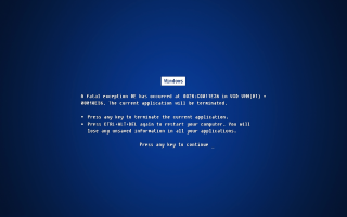 Blue screen message real application - a blue screen free wallpaper