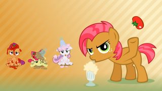 Little ponies grass field strawberry - little pony free wallpaper