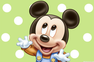Cartoon mickey mouse green background - face free wallpaper