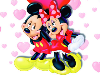 Mickey minnie hugging hearts background 2 - the background of them free wallpaper